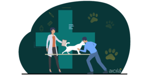 dog owner man and veterinarian woman with chip syringe [converted]